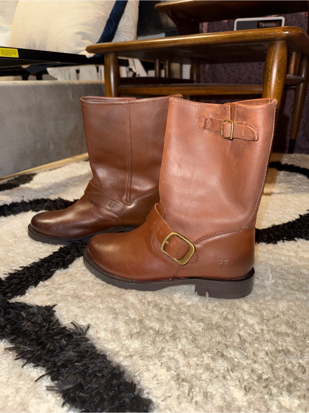 Frye Walnut Brown Leather VERONICA FLEX SHORT Boots NWOT